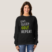 Eat Sleep Golf Herhaal Funny Golfer Golfing Trui (Voorkant volledig)