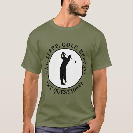 Eat Sleep Golf Herhaal Funny Golfer Quote Gezegde T-shirt (Voorkant)