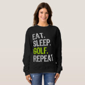 Eat Sleep Golf Herhaal Golfer Golfing Funny Trui (Voorkant volledig)