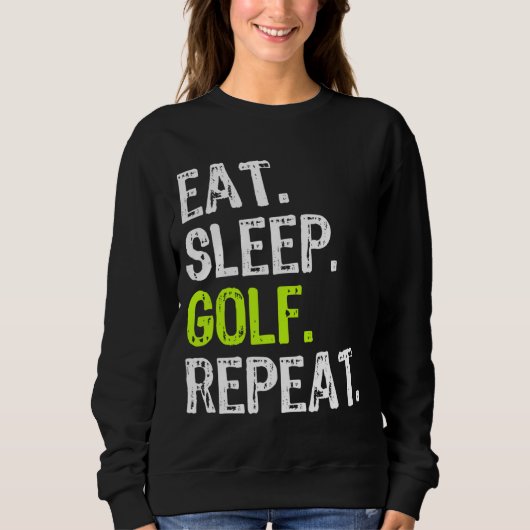 Eat Sleep Golf Herhaal Golfer Golfing Funny Trui (Voorkant)