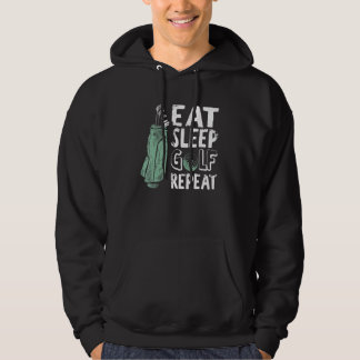 Eat Sleep Golf Herhaal  Golfer Golfing Outfi Hoodie