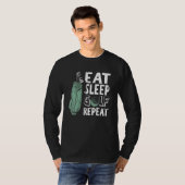 Eat Sleep Golf Herhaal  Golfer Golfing Outfi T-shirt (Voorkant volledig)