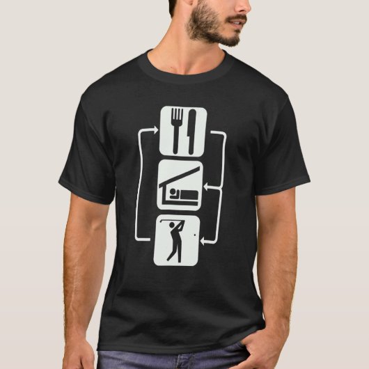 Eat Sleep Golf Herhaal Golfer T-shirt (Voorkant)