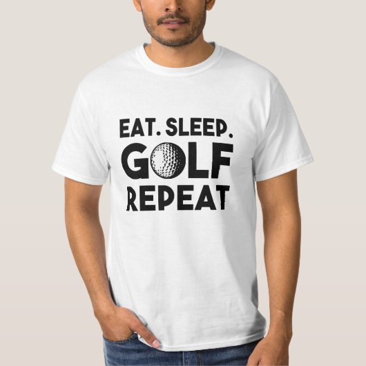 Eat Sleep Golf Herhaal grappig golfer-shirt voor m T-shirt (Voorkant)
