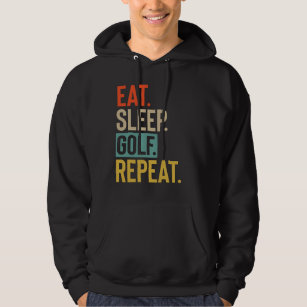 Eat Sleep golf Herhaal retro  kleuren Hoodie