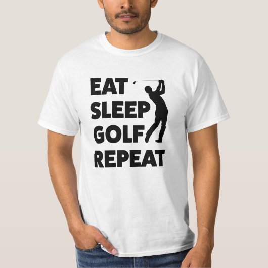 Eat Sleep Golf Herhaal Shirt Funny gift (Voorkant)