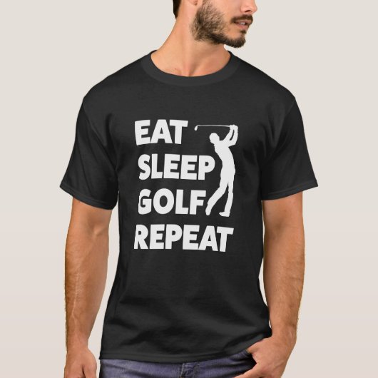 Eat Sleep Golf Herhaal Shirt Funny Golfing t shirt (Voorkant)