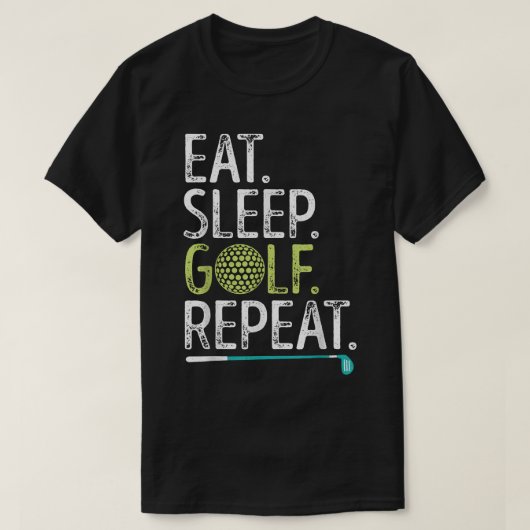Eat Sleep Golf Herhaalt Golfing Golfer Funny Manne T-shirt (Design voorkant)