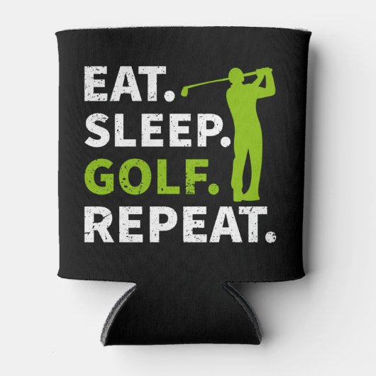 Eat Sleep Golf Herhalen Blikjeskoeler (Voorkant)