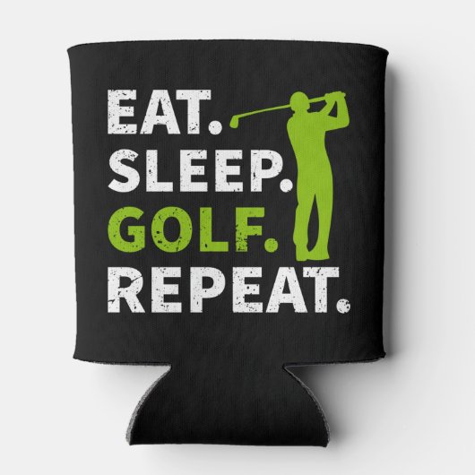 Eat Sleep Golf Herhalen Blikjeskoeler (Achterkant)