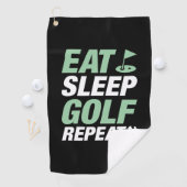Eat Sleep Golf Herhalen Golfhanddoek (Insitu)