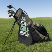 Eat Sleep Golf Herhalen Golfhanddoek (Groen)