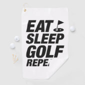 Eat Sleep Golf Herhalen Golfhanddoek (Insitu)