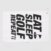 Eat Sleep Golf Herhalen Golfhanddoek (Horizontaal)