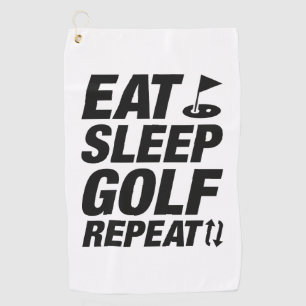 Eat Sleep Golf Herhalen Golfhanddoek
