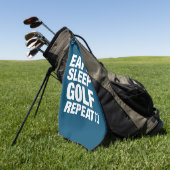 Eat Sleep Golf Herhalen Golfhanddoek (Groen)