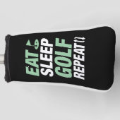 Eat Sleep Golf Herhalen Golfheadcover (Voorkant)
