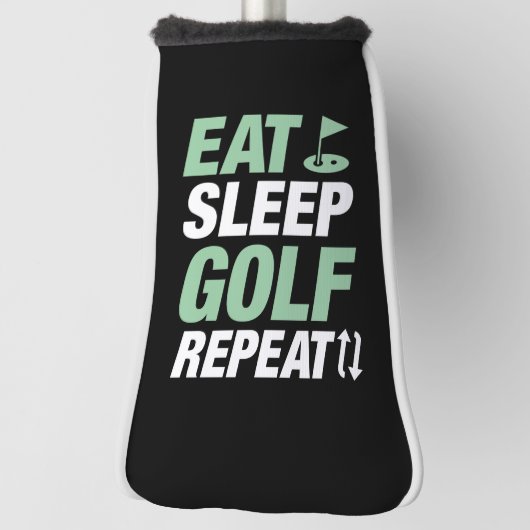 Eat Sleep Golf Herhalen Golfheadcover (Draai 90)