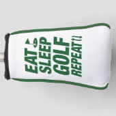Eat Sleep Golf Herhalen Golfheadcover (Voorkant)