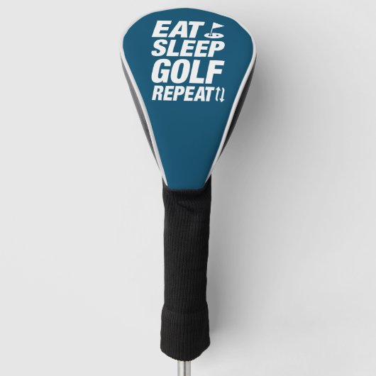 Eat Sleep Golf Herhalen Golfheadcover (Voorkant)
