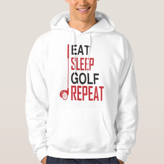 Eat Sleep Golf Herhalen Hoodie (Voorkant)