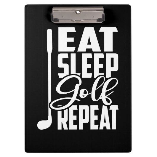 Eat Sleep Golf Herhalen Klembord (Voorkant)