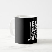Eat Sleep Golf Herhalen Koffiemok (Voorkant links)