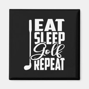 Eat Sleep Golf Herhalen Magneet