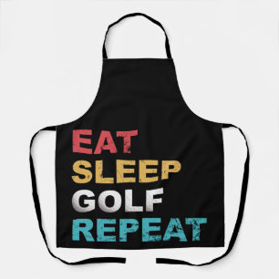 Eat Sleep Golf Herhalen met kleuren voor Golfers Schort