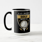 Eat Sleep Golf Herhalen Mok (Links)