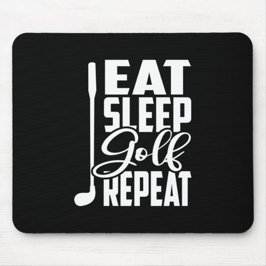 Eat Sleep Golf Herhalen Muismat (Voorkant)