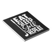 Eat Sleep Golf Herhalen Notitieblok (Schuin)