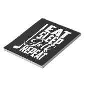 Eat Sleep Golf Herhalen Notitieblok (Linkerzijde)