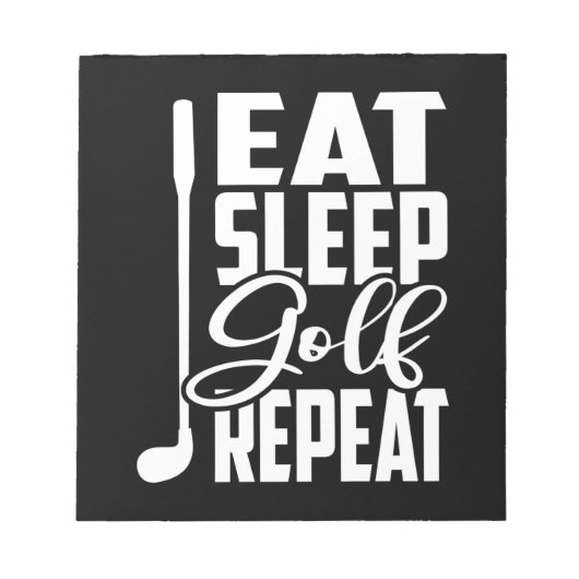 Eat Sleep Golf Herhalen Notitieblok (Voorkant)