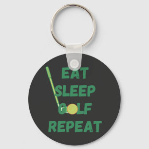 Eat Sleep Golf Herhalen Sleutelhanger