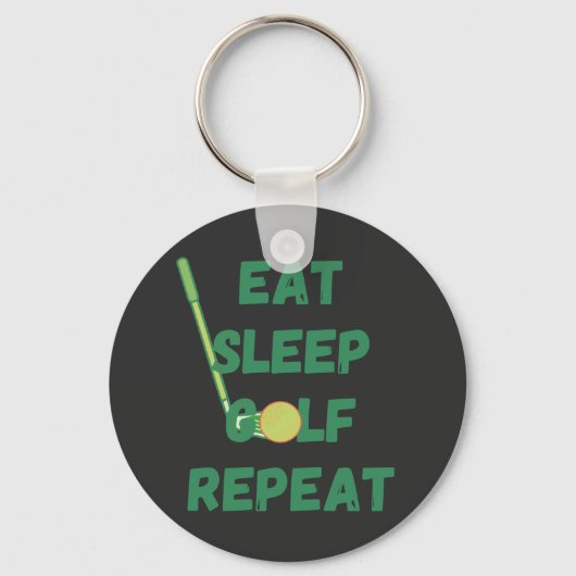 Eat Sleep Golf Herhalen Sleutelhanger (Voorkant)