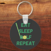 Eat Sleep Golf Herhalen Sleutelhanger (Voorkant)