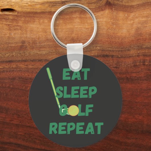 Eat Sleep Golf Herhalen Sleutelhanger (Voorkant)