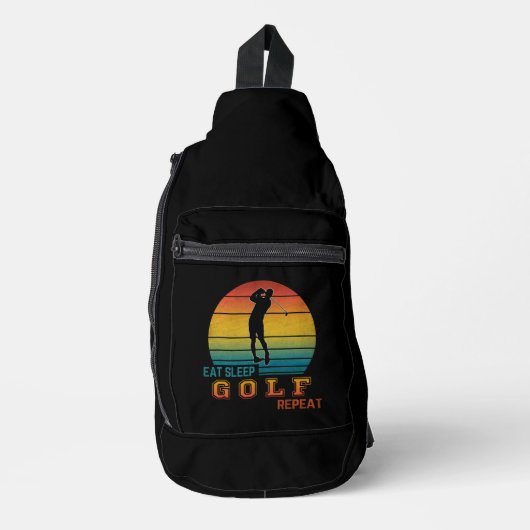 Eat Sleep Golf Herhalen Sling Bag (Voorkant)