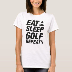 Eat Sleep Golf Herhalen T-shirt