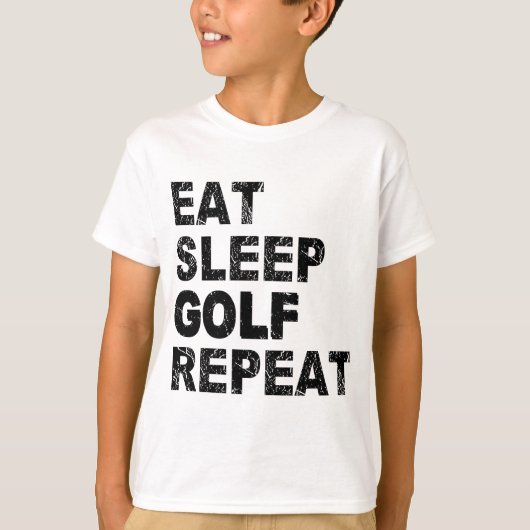 Eat Sleep Golf Herhalen T-shirt (Voorkant)
