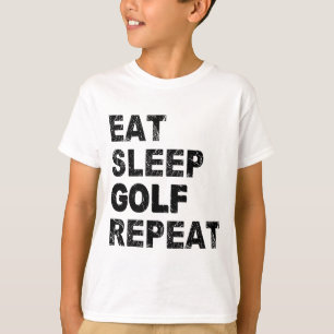 Eat Sleep Golf Herhalen T-shirt