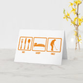 Eat Sleep Golf Kaart (Gele Bloem)