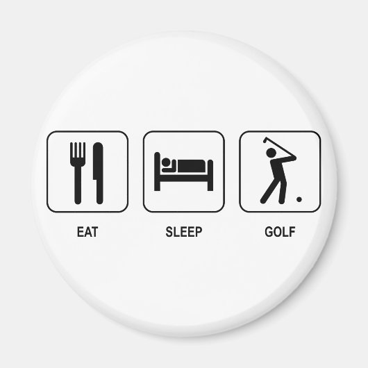 Eat Sleep Golf Magnet (Voorkant)