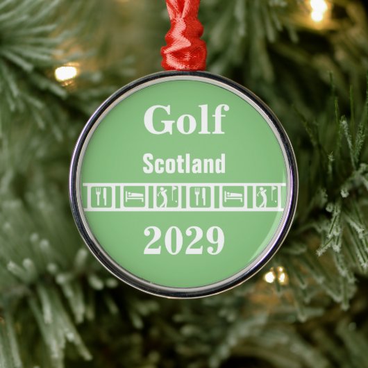 Eat Sleep Golf Metalen Ornament (Boom)