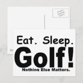 Eat Sleep Golf - niets anders doet er toe Briefkaart (Voorkant / Achterkant)