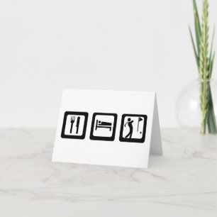 Eat Sleep Golf Note Cards Kaart