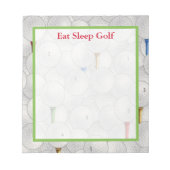Eat Sleep Golf Notitieblok (Voorkant)