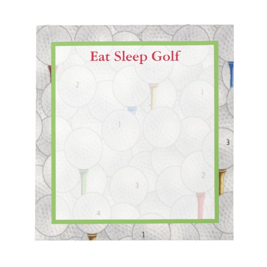Eat Sleep Golf Notitieblok (Voorkant)