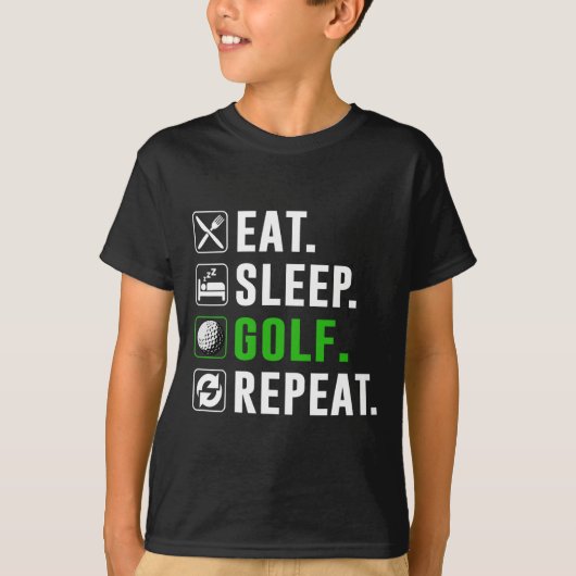 Eat Sleep Golf Repeat Funny Golfing Golfer Golfing T-shirt (Voorkant)